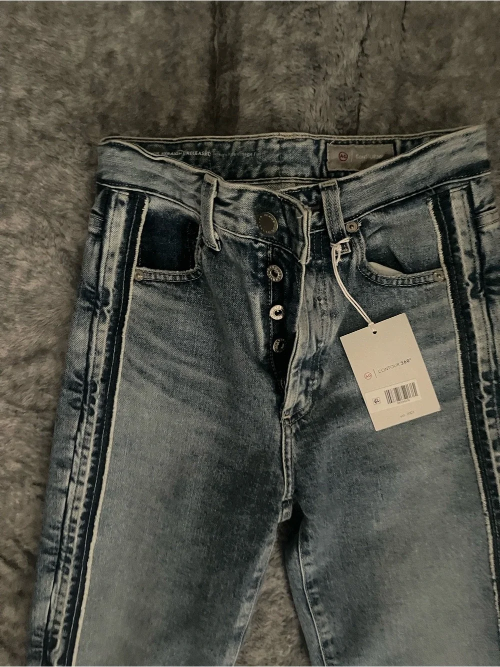 AG Adriano Goldschmied Light Blue Straight-Leg Jeans